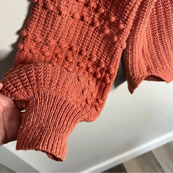 Madewell Bobble Cardigan Pom Pom Balloon Sleeves Sweater Size Large - Picture 8 of 10